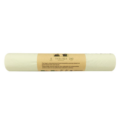 Wave Top Handle Compostable Garbage Bags Paper Wrap Rolled Untuk Dapur Kamar Tidur