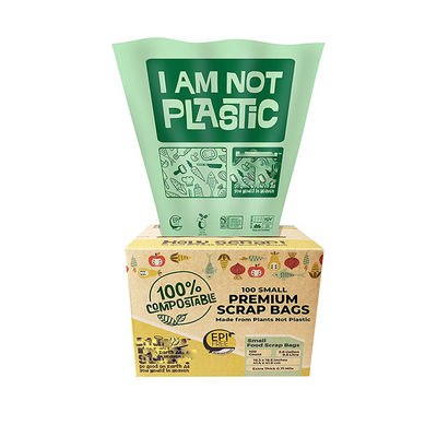 Harga yang bagus Grosir Berkelanjutan 100% Biodegradable Cornstarch Custom Printed High Kitchen Compostable Trash Bin Liner Bag untuk Food Scrap on line