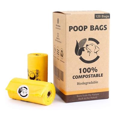 Grosir 100% Kompostabel Biodegradable Dog Poop Bag Sustainable Packaging Bags Supplier China OEM Desain Logo Disesuaikan