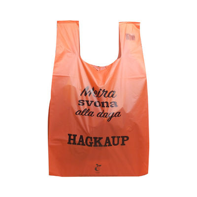 Harga yang bagus Biodegradable T-Shirt Bags yang dapat digunakan kembali Easy Tie Handle Singlet Checkout Bags Disesuaikan on line