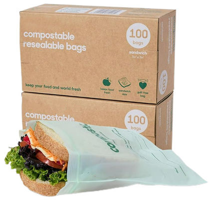 Harga yang bagus Kantong freezer berukuran galon 100% yang dapat dikompos, kantong penyimpanan makanan yang dapat terurai secara biologis, cocok untuk sayuran, buah-buahan atau daging on line