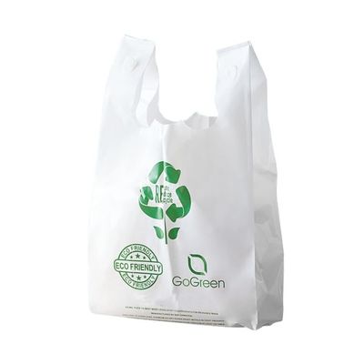 Harga yang bagus 100% Komposable Sustainable Cornstarch Ramah lingkungan Buah-buahan segar Sayuran Kemasan Tas T-shirt plastik biodegradable on line