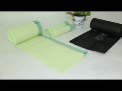 Green Biodegradable Drawstring Garbage Bags Tidak Berbisa Dengan Logo Khusus