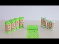 Wave Top Handle Compostable Garbage Bags Paper Wrap Rolled Untuk Dapur Kamar Tidur